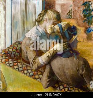 Au Milliner [chez le modiste] par l'artiste français Edgar Degas (1834-1917) croquis de pastel et d'huile réalisés en 1881. Banque D'Images