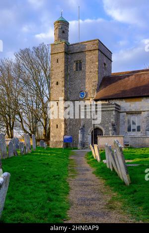 Bishop's Waltham, Royaume-Uni - 6 mars 2020 : Église Saint-Pierre de Bishop's Waltham, Hampshire, Royaume-Uni Banque D'Images