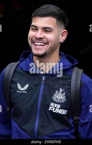 Bruno Guimaraes, de Newcastle United, arrive pour le match de la Premier League à St. James' Park, Newcastle. Date de la photo: Dimanche 13 février 2022. Banque D'Images