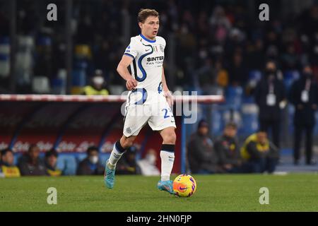 Naples, Italie. 12th févr. 2022. Nicolo Barella du FC Internazionale lors de la série Un match de 2021/22 entre SSC Napoli et FC Internazionale au stade Diego Armando Maradona le 12 février, s à Naples, Italie crédit: Agence de photo indépendante/Alamy Live News Banque D'Images