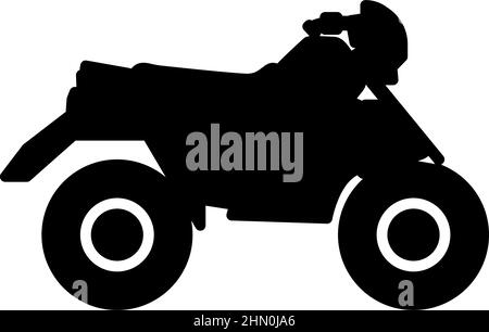 Quad bike ATV moto moto moto moto pour la course automobile tout terrain icône véhicule noir couleur vecteur illustration image style plat simple Illustration de Vecteur