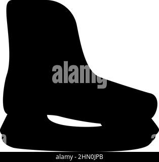 Glace skate sport hockey chaussure figure skates hiver équipement chaussures icône noir couleur vecteur illustration image plate style simple Illustration de Vecteur