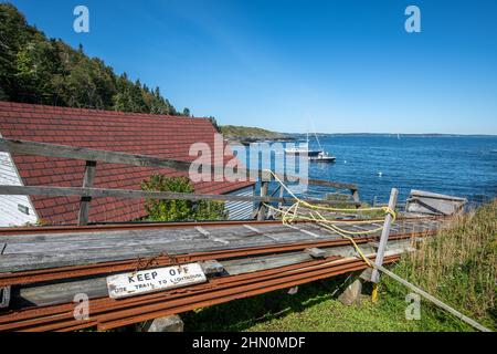 Station de lumière de l'île Seguin, côte du Maine Banque D'Images