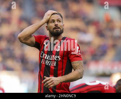 MILAN ITALIE- février 13 Stadio G Meazza Oliver Giroud pendant la série Un match entre AC Milan et Sampdoria au Stadio G. Meazza le 13 2 février Banque D'Images