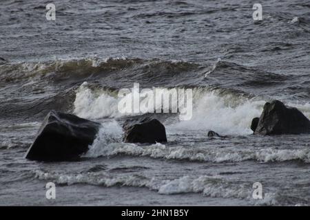 Loch Lomond sur orageux, en hiver Banque D'Images