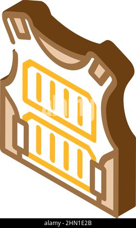 illustration vectorielle d'icône isométrique de blindage de corps Illustration de Vecteur