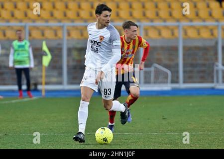 Lecce, Italie. 13th févr. 2022. Federico Barba (Benevento Calcio) pendant US Lecce vs Benevento Calcio, match de football italien série B à Lecce, Italie, février 13 2022 crédit: Agence de photo indépendante/Alamy Live News Banque D'Images