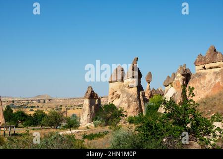 Pasabagi en Cappadoce. Voyage en Turquie photo de fond. Cheminées de fées, ou Hoodoos ou peri bacalari. Banque D'Images