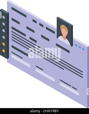 Vecteur isométrique d'icône de client connu en ligne. kyc du client. Vérification de l'entreprise Illustration de Vecteur