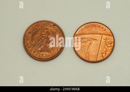 Une (1) pièce de cent, livre sterling (GBP), Royaume-Uni, Angleterre, Europe Banque D'Images