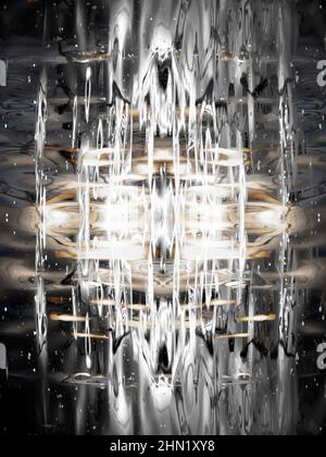 Ondulations et réflexions dans la rivière Cherwell à Oxford - visualisation abstraite T6 Banque D'Images