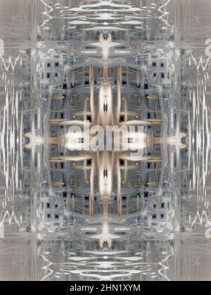 Ondulations et réflexions dans la rivière Cherwell à Oxford - visualisation abstraite T2 Banque D'Images