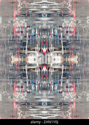 Ondulations et réflexions dans la rivière Cherwell à Oxford - visualisation abstraite T1 Banque D'Images