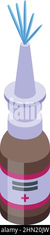 Icône de protection du pulvérisateur de nez, vecteur isométrique. Spray nasal. Flacon de médicaments Illustration de Vecteur