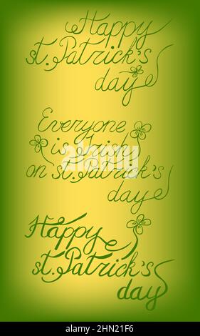 Bonne Saint. Le lettrage de Patrick Illustration de Vecteur