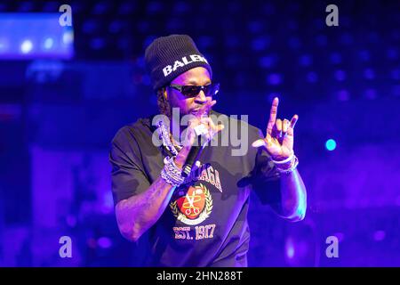 2 Chainz est un rappeur américain, pendant 2022 Legendz du Streetz Miami tour à la FLA Live Arena. Banque D'Images