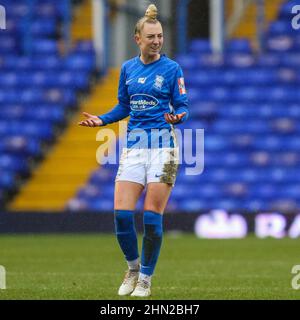 Birmingham, Angleterre, 13th février Jade Pennock (11 Birmingham City) n'est pas d'accord avec la décision des arbitres dans le match WSL entre Birmingham City et Tottenham Hotspur à St. Andrews. Gareth Evans/SPP crédit: SPP Sport presse photo. /Alamy Live News Banque D'Images