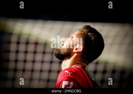 MILAN ITALIE- février 13 Stadio G Meazza Oliver Giroud pendant la série Un match entre AC Milan et Sampdoria au Stadio G. Meazza le 13 2 février Banque D'Images