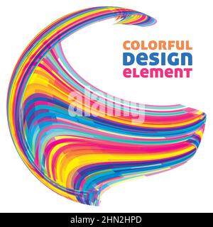 Motif abstrait rond coloré sur fond blanc. Graphiques vectoriels accrocheurs. Couleurs CMJN Illustration de Vecteur
