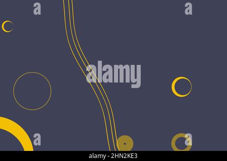 Arrière-plan moderne avec éléments abstraits et formes dynamiques avec arrière-plan sombre. Lignes et cercles. Modèle de conception pour les idées créatives. Banque D'Images