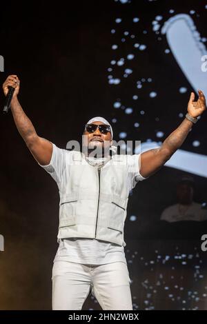 Sunrise, États-Unis. 12th févr. 2022. Jay Wayne Jenkins, connu sous son nom de scène Jeezy, se produit lors de la tournée Legendz of the Streetz Miami en 2022 à la FLA Live Arena. Crédit : SOPA Images Limited/Alamy Live News Banque D'Images