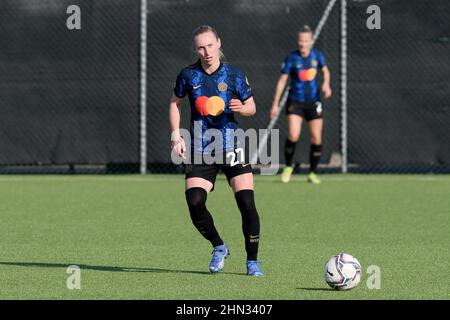 Turin, Italie. 13th févr. 2022. Henrietta Csiszar des femmes Inter FC lors du match de la coupe des femmes italiennes 2021/2022 entre Juventus FC et Inter FC femmes au centre de formation de Juventus le 13 février 2022 à Vinovo, Italie photo ReporterTorino crédit: Agence de photo indépendante/Alamy Live News Banque D'Images