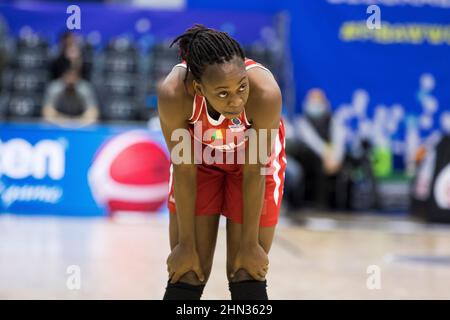 Belgrade, Serbie, le 13th février 2022. Assetou Traore du Mali réagit lors du match de qualification de la coupe du monde de basket-ball de la FIBA entre le Nigeria et le Mali à Belgrade, en Serbie. 13 février 2022. Crédit : Nikola Krstic/Alay Banque D'Images