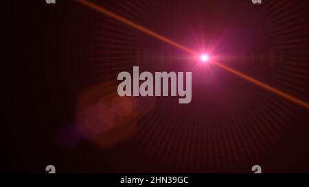 recouvrement de texture avec effet d'éclat de l'objectif 8k avec effet bokeh et strie lumineuse rose, orange et rouge sur fond noir Banque D'Images