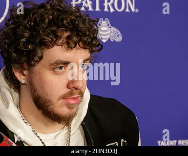 Los Angeles, États-Unis. 12th févr. 2022. Jack Harlow participe à la partie Sports Illustrated Super Bowl au Century City Park le 12 février 2022 à Los Angeles, en Californie. Photo: Shea Flynn/imageSPACE crédit: Imagespace/Alamy Live News Banque D'Images