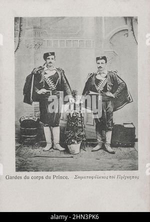 Photo d'époque des gardes du corps du prince Andrew de Grèce. Banque D'Images