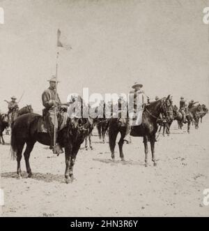 Photo d'époque du 3rd United States Colored Cavalry Regiment. Neuvième Cavalry des États-Unis. Dessiner Sabres! Régiment de soldats afro-américains à cheval. ÉTATS-UNIS Banque D'Images