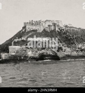 Photo d'époque du château de Morro à Santiago (la Havane). Cuba. 1899 Banque D'Images