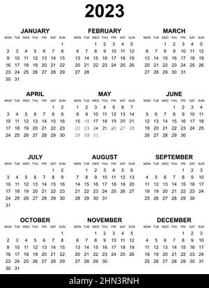 Calendrier 2023 éditable Modèle Modifiable Calendrier 2023 Ans, Début De La Semaine Le  Dimanche.illustration Vectorielle De La Conception Du Planificateur De  Conception D'entreprise.concept Graphique De Grille De Tableau De Calendrier  Image Vectorielle Stock - Alamy