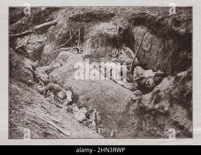 Photo d'époque de la première Guerre mondiale. Résultats de l'attaque britannique sur les positions allemandes. 1914-1918 Banque D'Images