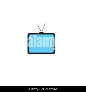 Icône TV dans un style plat tendance isolé sur fond gris. Symbole de télévision pour la conception de votre site Web, votre logo, votre application, votre interface utilisateur. Illustration vectorielle, Illustration de Vecteur