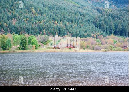 Vacances sur le lac Luch Lubnaig au Loch Lomond et au parc national des Trossachs, Écosse, Royaume-Uni Banque D'Images