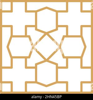 Emblèmes abstraits orientaux musulmans arabes dorés.Jeu d'illustrations vectorielles à cadres de luxe arabe ornementaux traditionnel.Or de style oriental Illustration de Vecteur