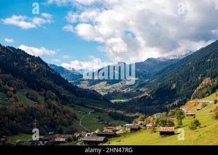 Suisse, Suisse, Grisons, Grisons, Grisons, Canton des Grisons, Kanton Grisons, montagnes, Berge, montagnes, Disentis, village, Dorf, panora Banque D'Images