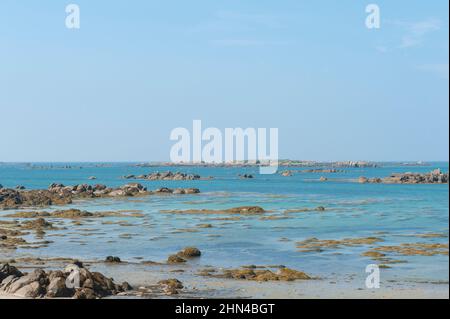 Les îles Chausey de Normandie/France forment le plus grand archipel d'Europe avec 365 îles, c'est-à-dire une île pour chaque jour. Banque D'Images