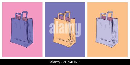 Shopping sacs de papier vecteur froissé Illustration Sac de papier vecteur froissé Illustration. Illustration de Vecteur