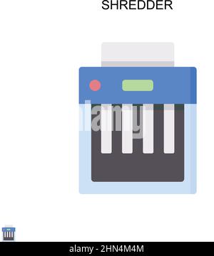 Destructeur de documents icône de vecteur simple.Modèle de conception de symbole d'illustration pour élément d'interface utilisateur Web mobile. Illustration de Vecteur