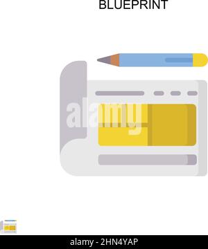 Icône de vecteur simple Blueprint.Modèle de conception de symbole d'illustration pour élément d'interface utilisateur Web mobile. Illustration de Vecteur