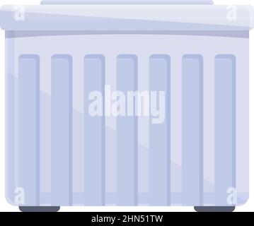 Vecteur de dessin animé de l'icône du radiateur central. Mur de la pièce. Chauffage à domicile Illustration de Vecteur