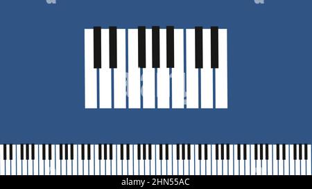 Motif sans couture. Touches blanches et noires de pianos, synthétiseur ou accordéon. Son musical et icône symphonique, éléments vectoriels d'accompagnement musical Illustration de Vecteur