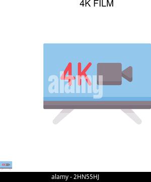 4K film simple vecteur icône.Modèle de conception de symbole d'illustration pour élément d'interface utilisateur Web mobile. Illustration de Vecteur