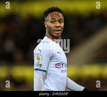 12 février 2022 - Norwich City / Manchester City - Premier League - Carrow Road Raheem Sterling de Manchester City pendant le match contre Norwich City à Carrow Road. Crédit photo : © Mark pain / Alamy Live News Banque D'Images