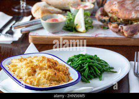 Fromage macaroni, cuisine de pub servie au Pigs Nose Inn, East Prawle, Devon Banque D'Images