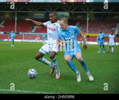 Équipes de football Wrexham et Borehamwood Banque D'Images