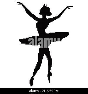 Ensemble de silhouette de ballerine. Illustration vectorielle sur fond blanc Illustration de Vecteur