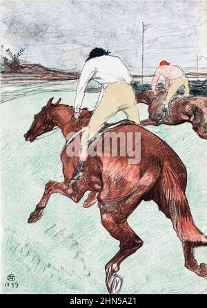 Art antique d'Henri Toulouse-Lautrec. Le Jockey (le Jockey) c 1899. Banque D'Images